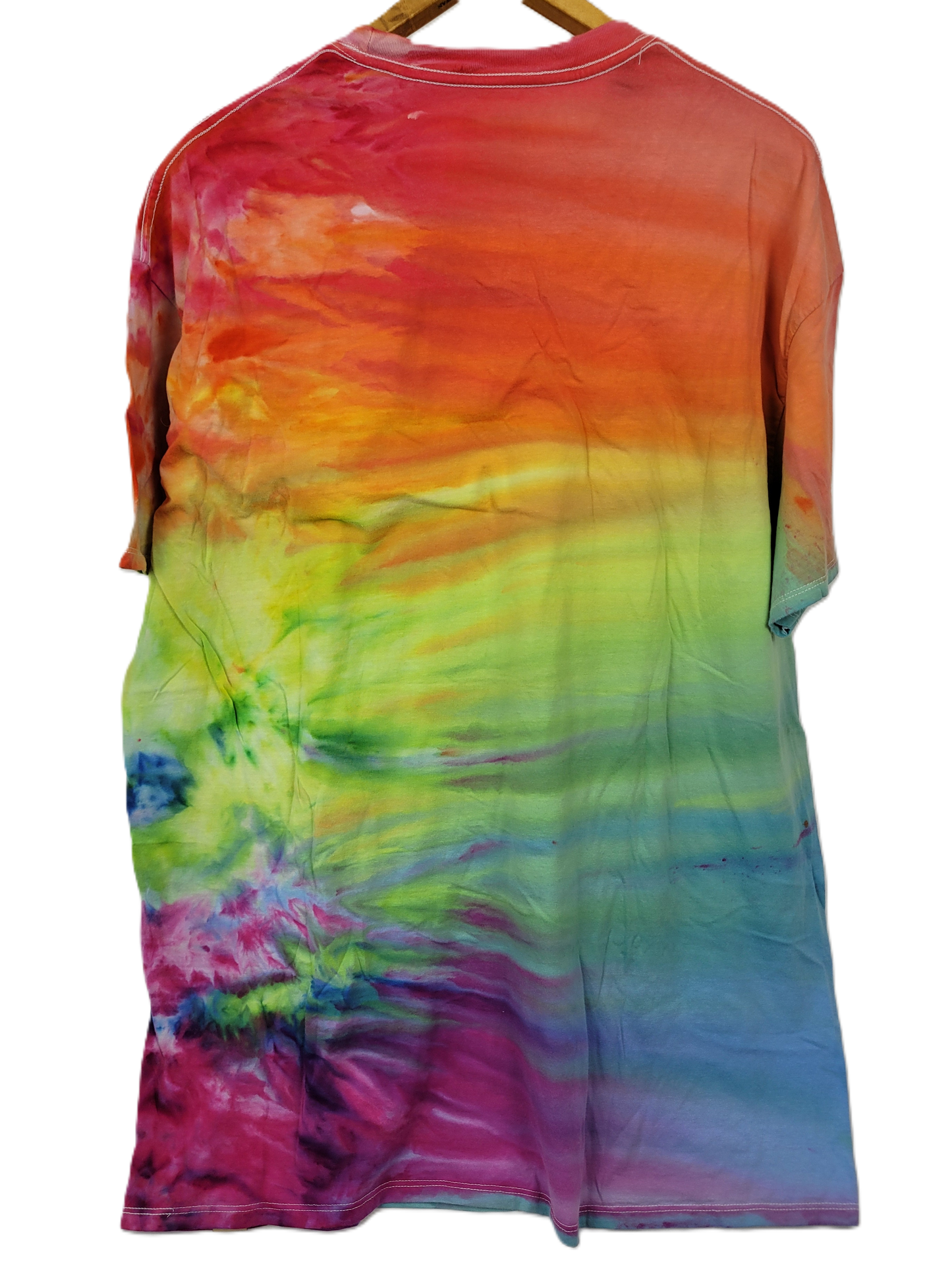 Ice Dyed Rainbow Flow Tie-Dye T-Shirt - Adult, Unisex, Size 2XL
