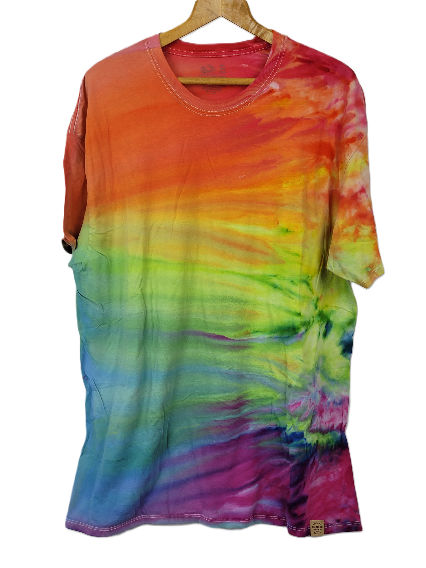Ice Dyed Rainbow Flow Tie-Dye T-Shirt - Adult, Unisex, Size 2XL