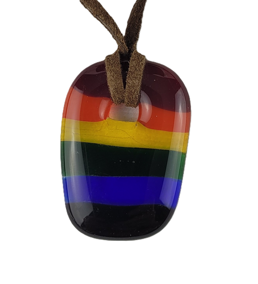 Rainbow Fused Glass Necklace