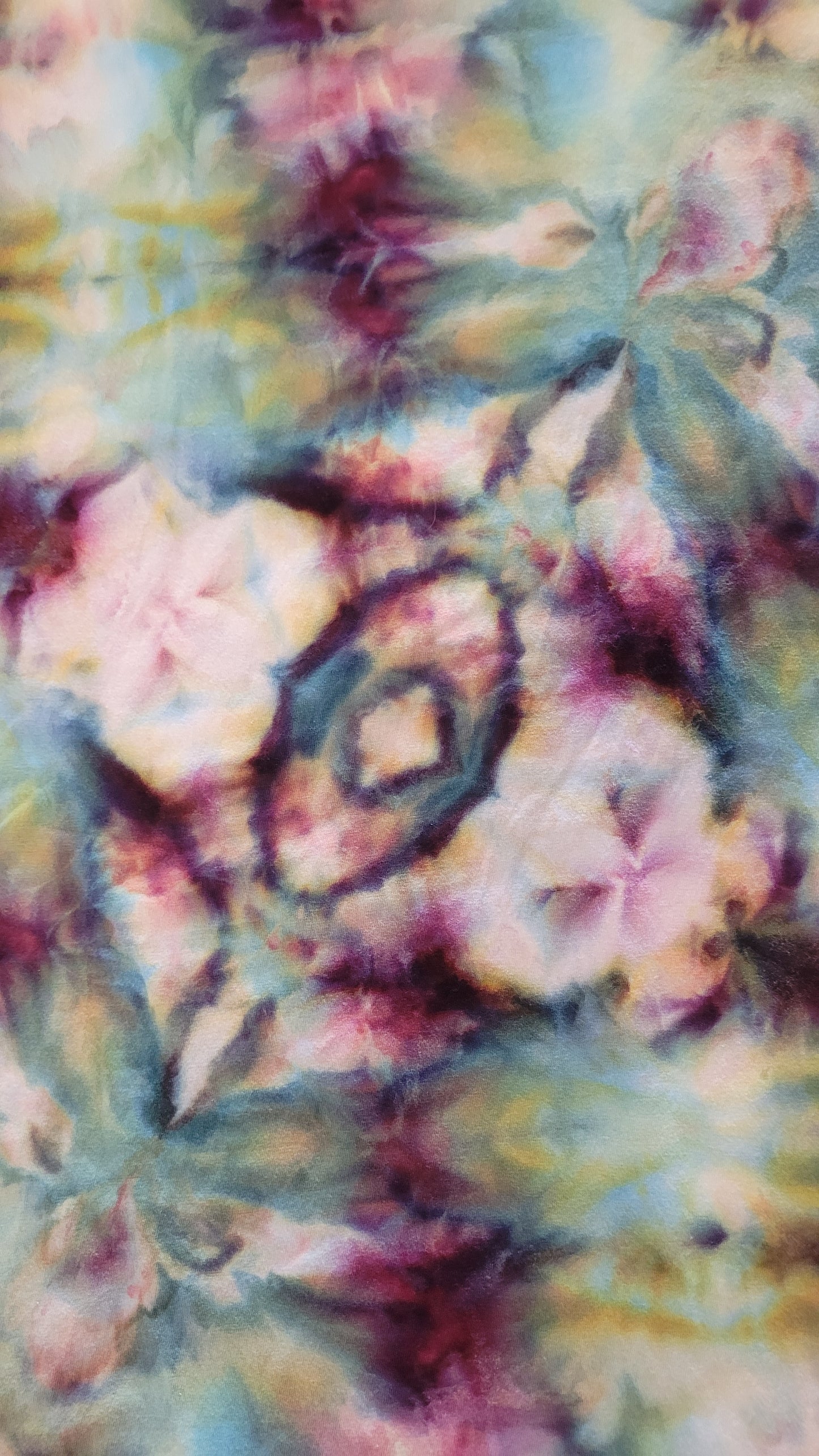 Tie-dye fabric with a multicolored pattern