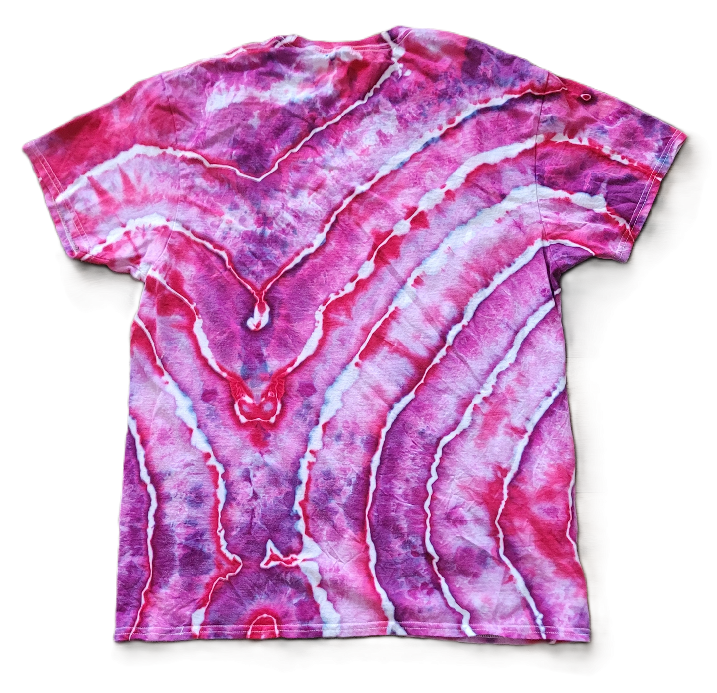 Berry Quartz Geode Tie-Dye T-Shirt - Adult, Unisex, Size L