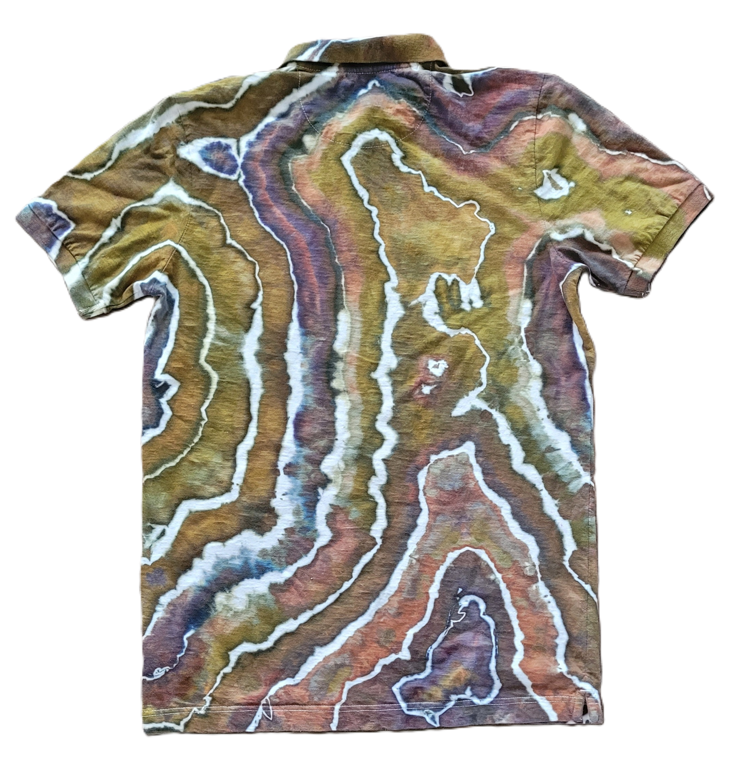 Gilded Geode Upcycled Polo Shirt – Adult, Men’s, Size S