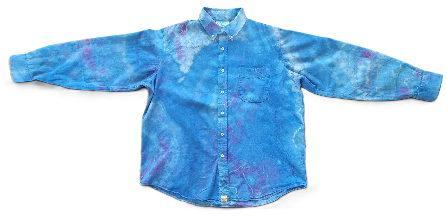 Midnight Geode Upcycled Button-Up Shirt - Adult, Men's, Size L