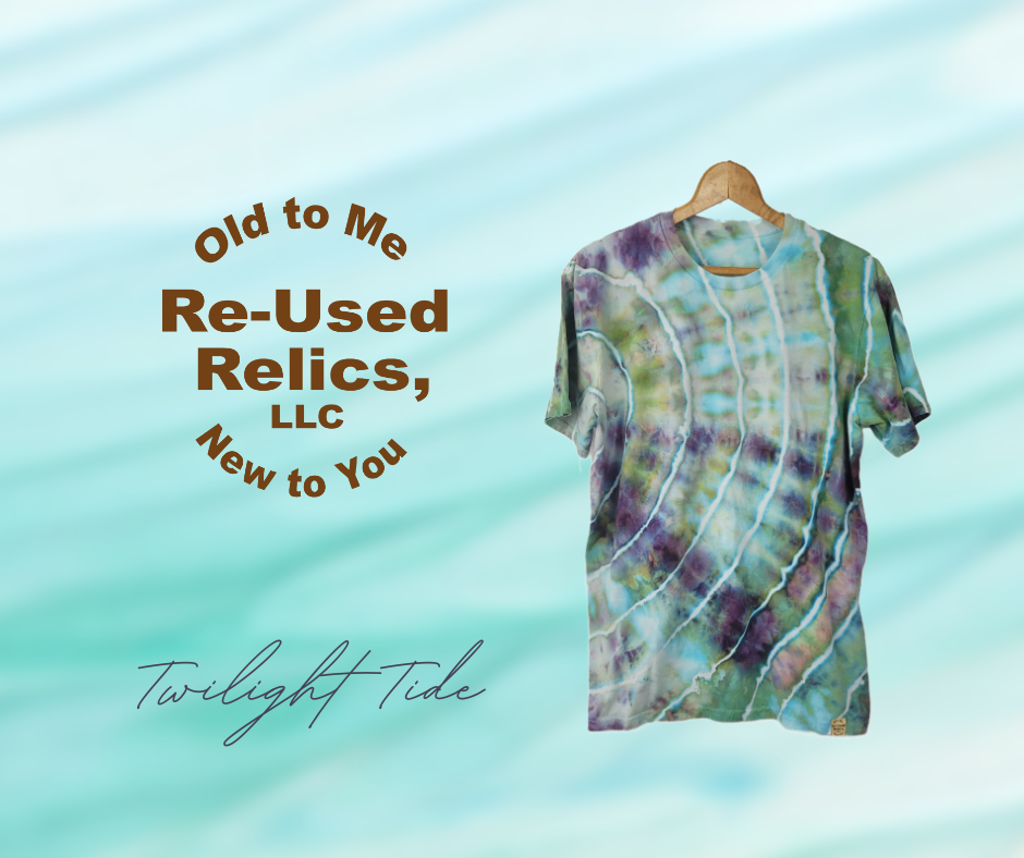 Tie-dye T-shirt and Re-Used Relics Logo