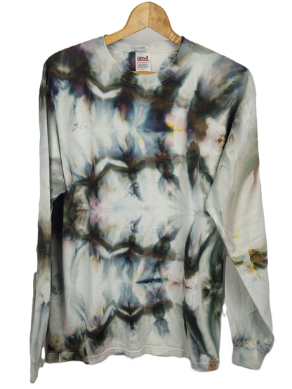 Camo Zig-Zag Long Sleeve Tie-Dye T-Shirt - Adult, Unisex, Size M