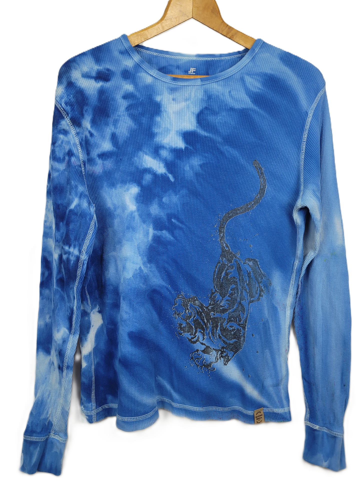 Upcycled J.Ferrar Thermal Long Sleeve Tie-Dye Shirt - Adult, Unisex, Size M