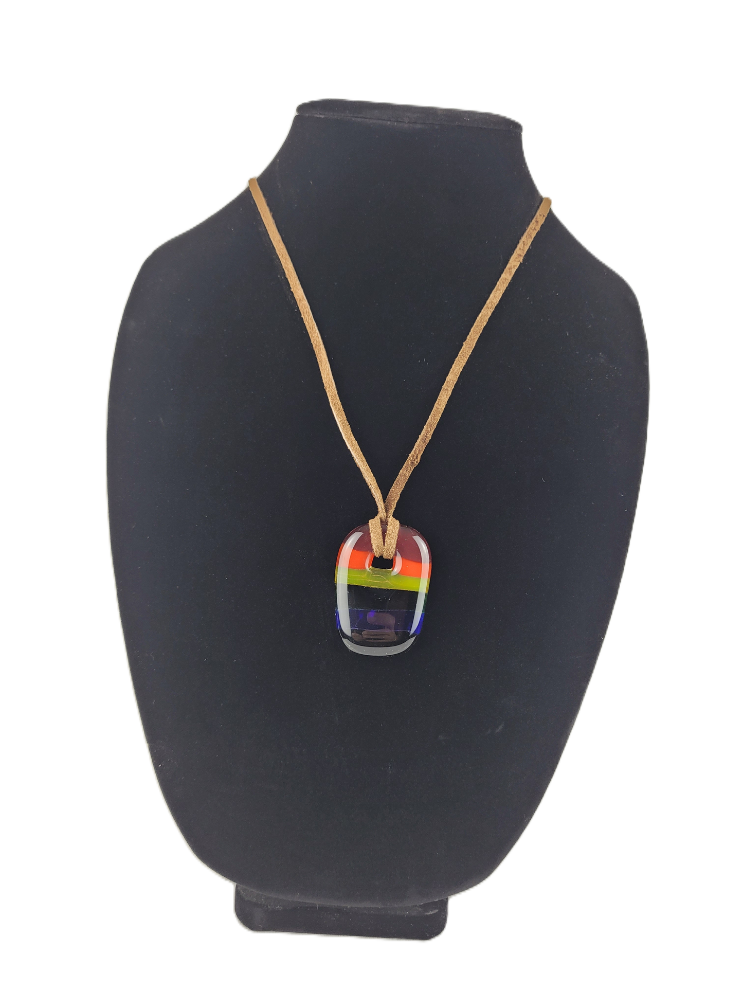Rainbow Fused Glass Necklace