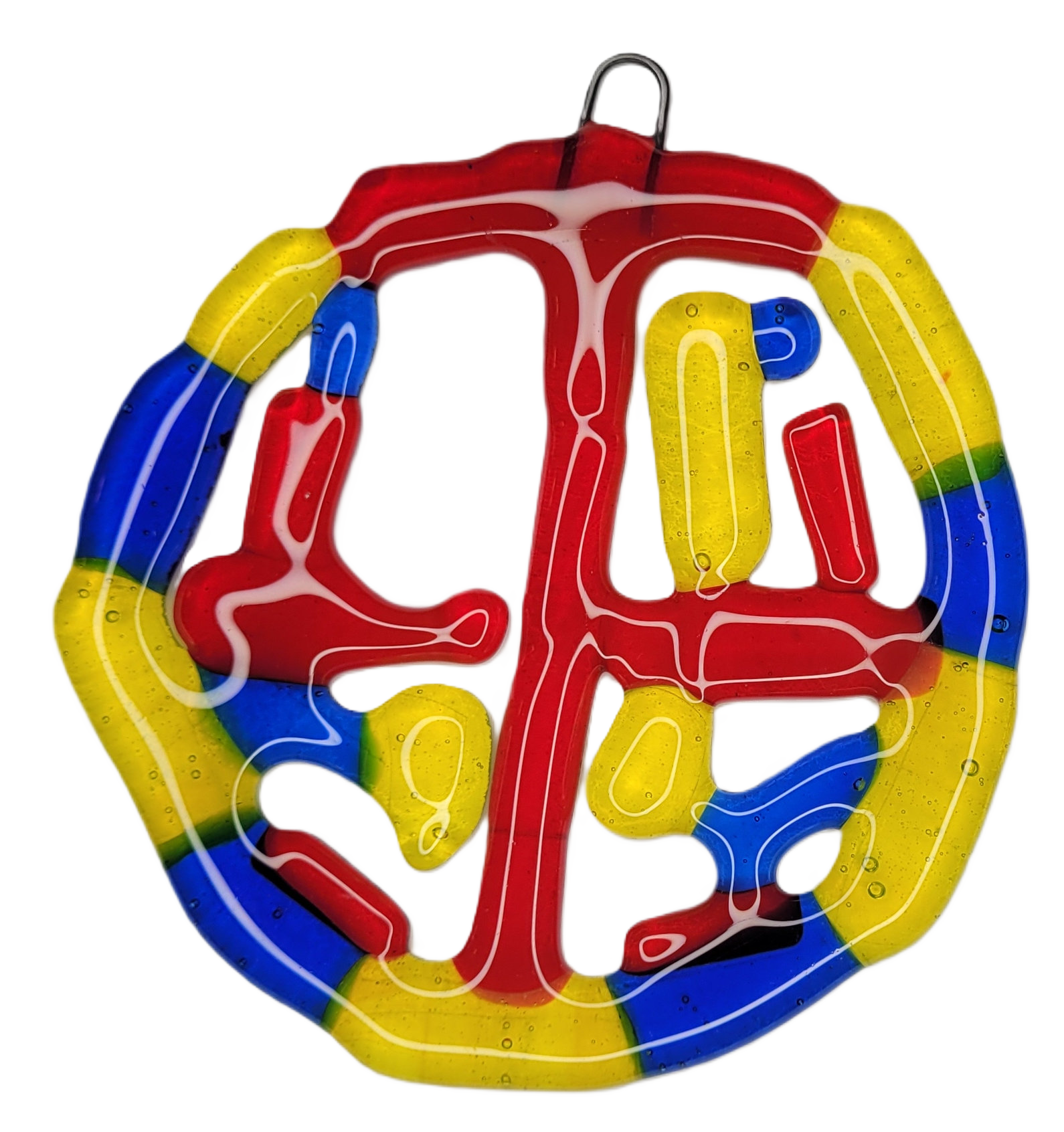 Colorful glass suncatcher on a white background