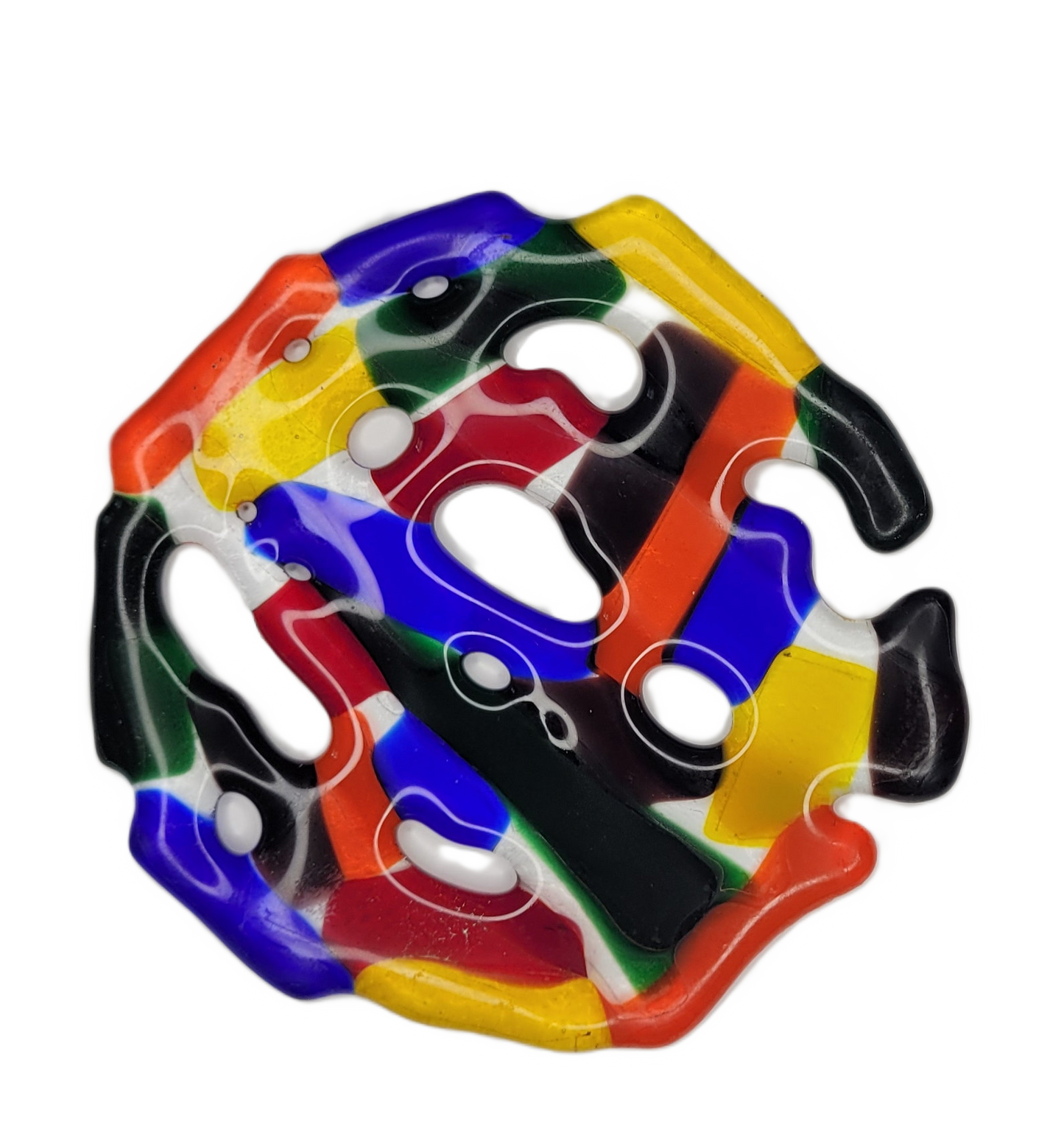 Colorful puzzle piece on a white background