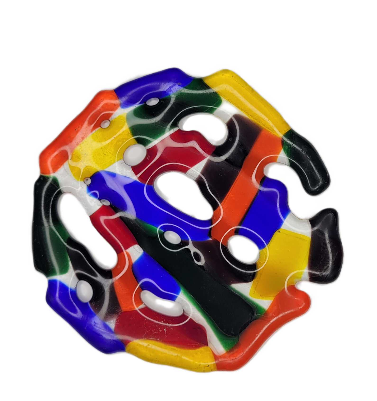Colorful puzzle piece on a white background