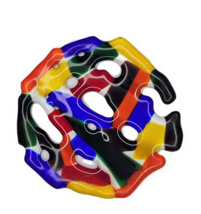 Colorful puzzle piece on a white background