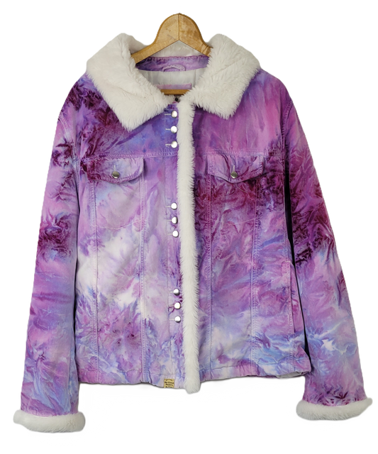 Lavender Dream Tie-Dye Upcycled Coat - Ladies, 26/28W