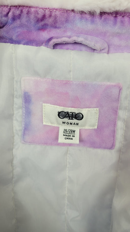 Lavender Dream Tie-Dye Upcycled Coat - Ladies, 26/28W - Re-Used Relics