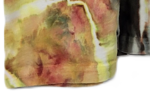 Colorful fabric with abstract patterns on a white background