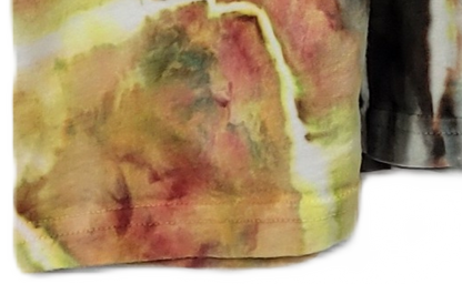 Colorful fabric with abstract patterns on a white background