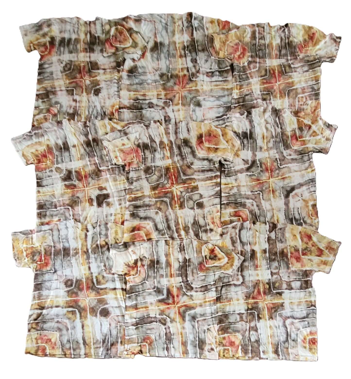 Abstract patterned shirt on a white background
