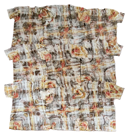 Abstract patterned shirt on a white background
