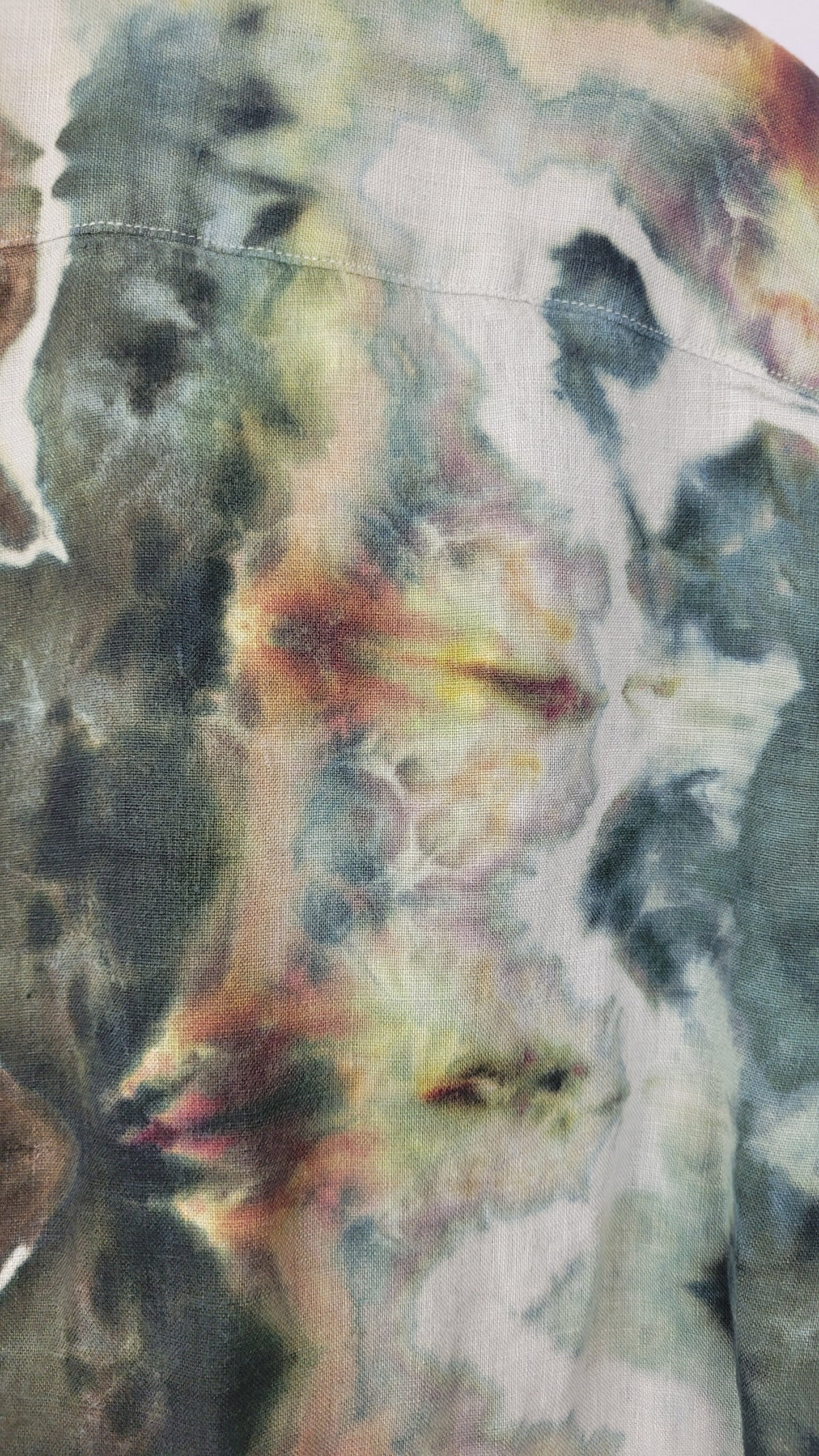 Close-up of a tie-dye pattern with multicolors on fabric