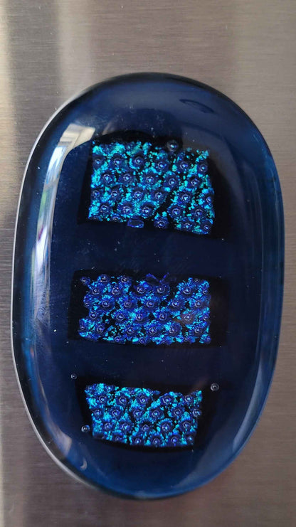Midnight Shimmer Oval Refrigerator Magnet
