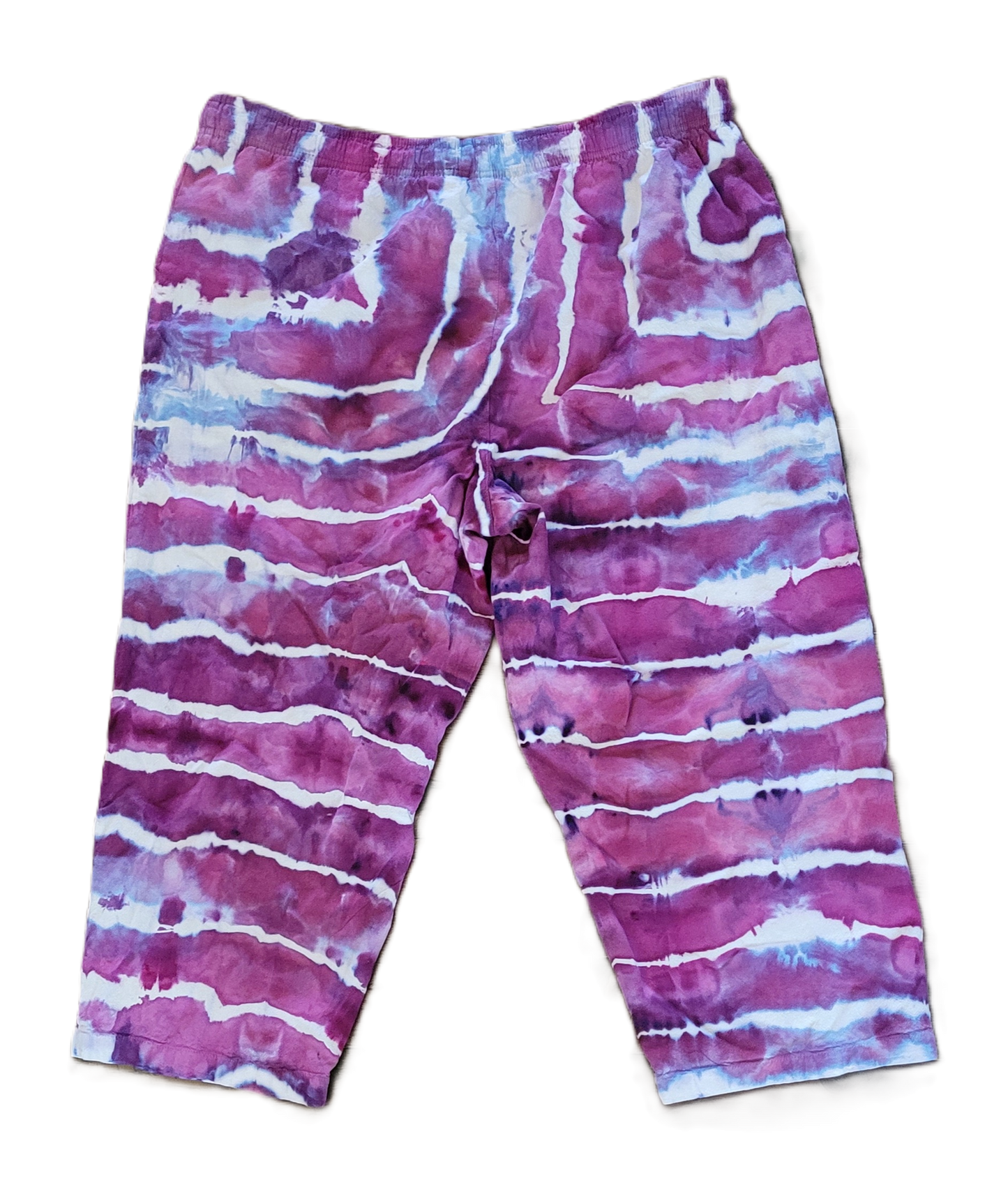 Berry Mist Upcycled Capris - Adult, Unisex, Size M - Re-Used Relics