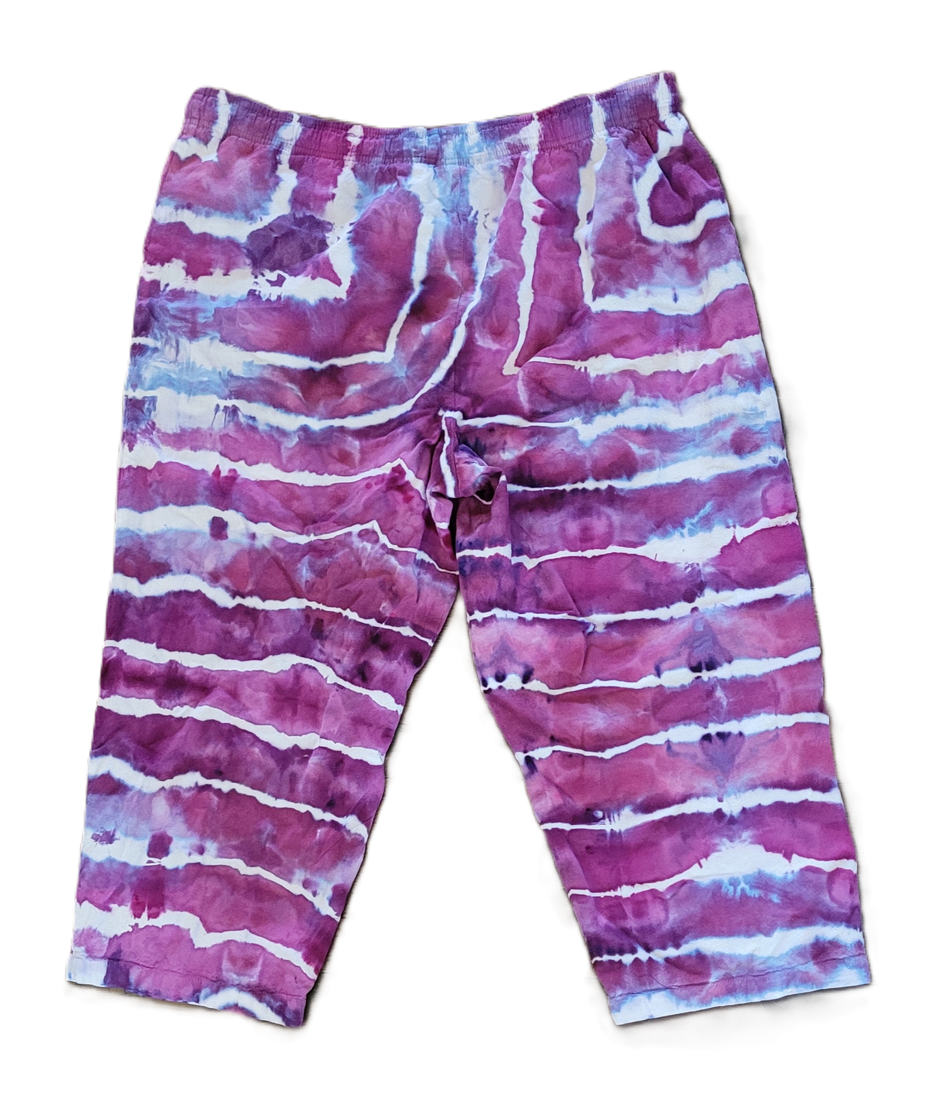 Berry Mist Upcycled Capris - Adult, Unisex, Size M - Re-Used Relics