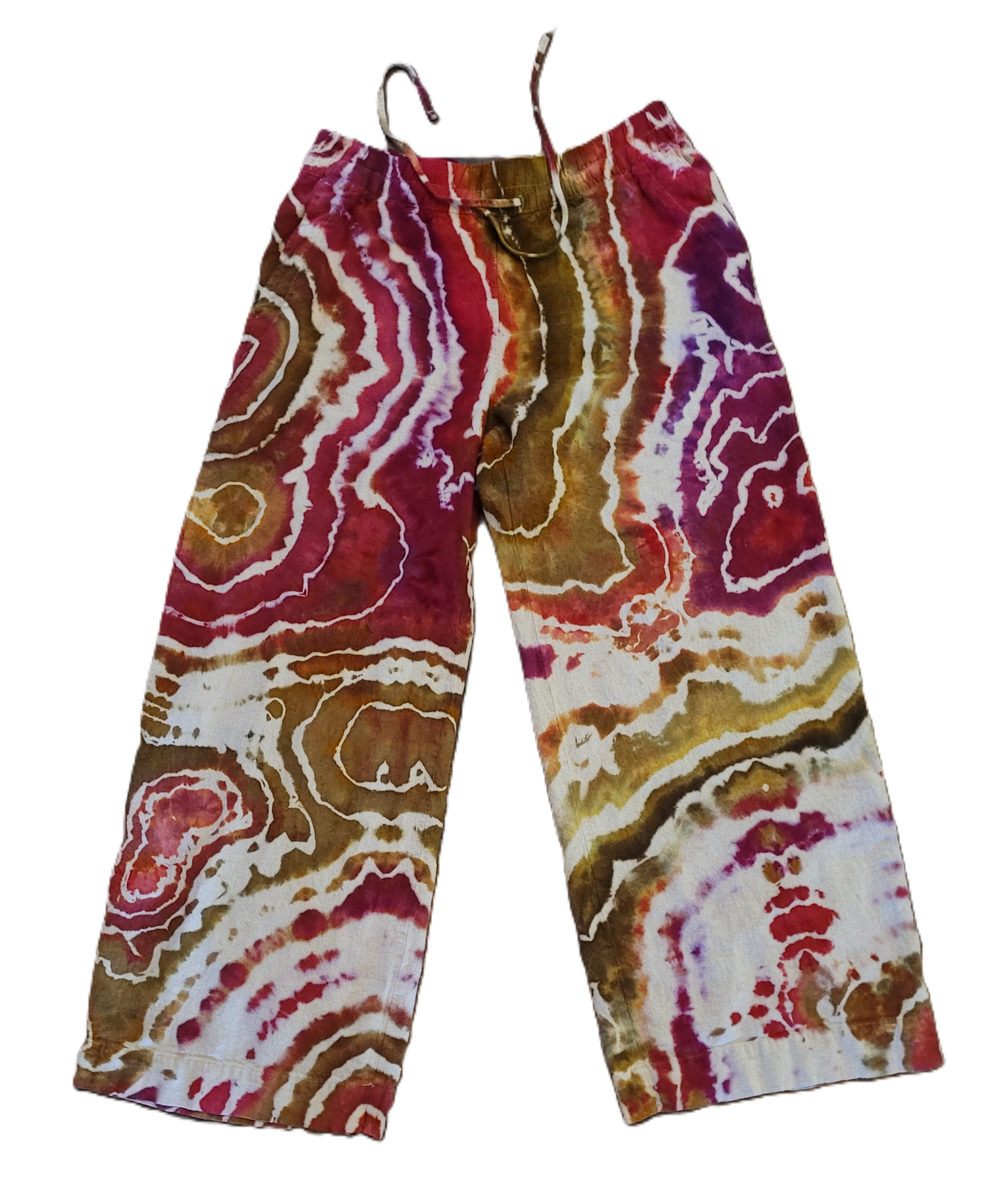 "Sunset Canyon" - Upcycled Linen Blend Pants – Adult, Unisex, Size M - Re-Used Relics