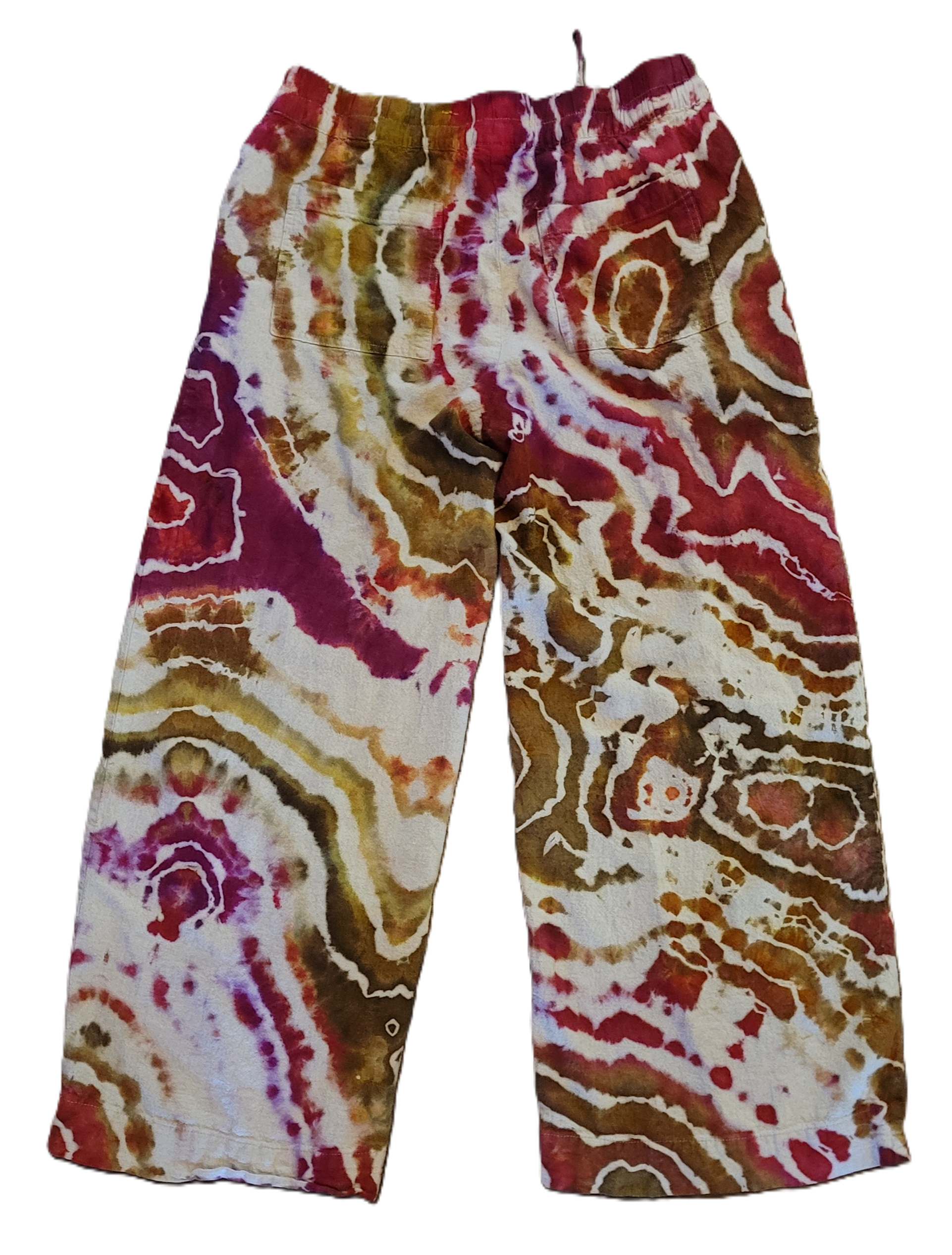 "Sunset Canyon" - Upcycled Linen Blend Pants – Adult, Unisex, Size M - Re-Used Relics