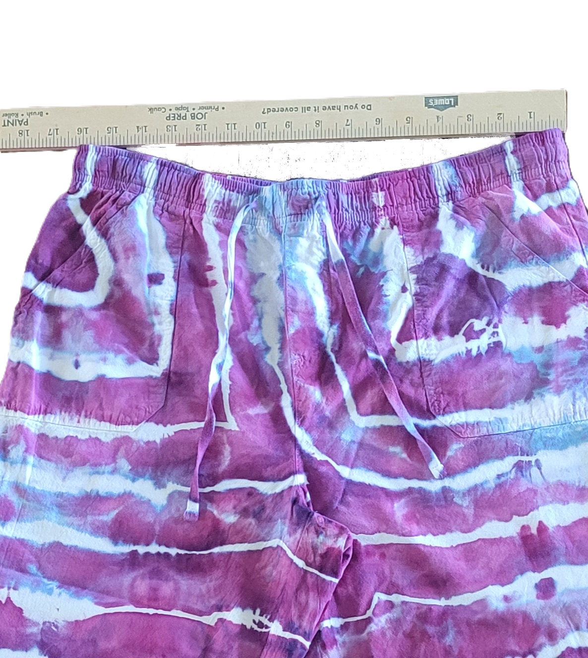 Berry Mist Upcycled Capris - Adult, Unisex, Size M - Re-Used Relics