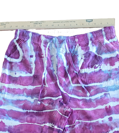 Berry Mist Upcycled Capris - Adult, Unisex, Size M - Re-Used Relics