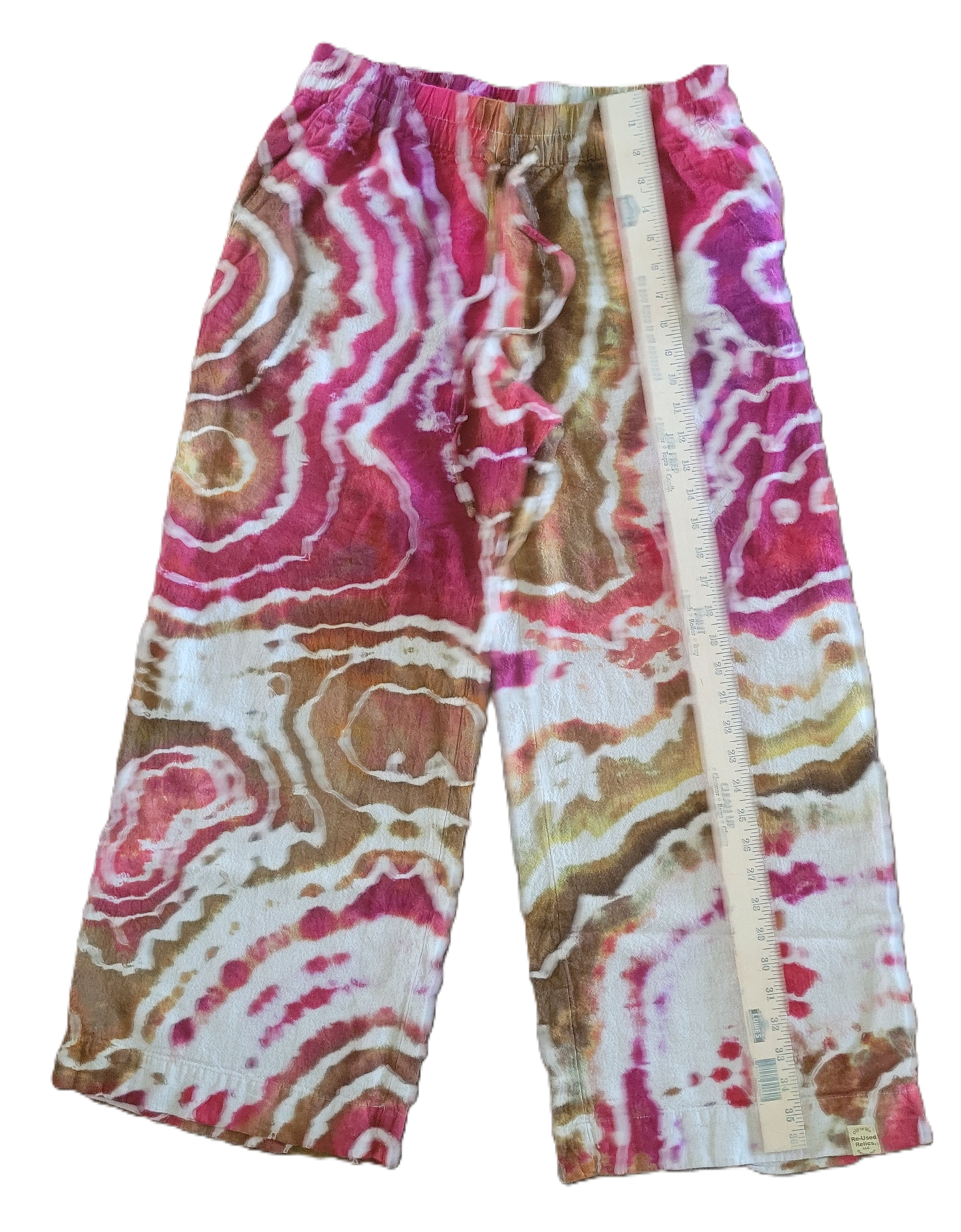 "Sunset Canyon" - Upcycled Linen Blend Pants – Adult, Unisex, Size M - Re-Used Relics