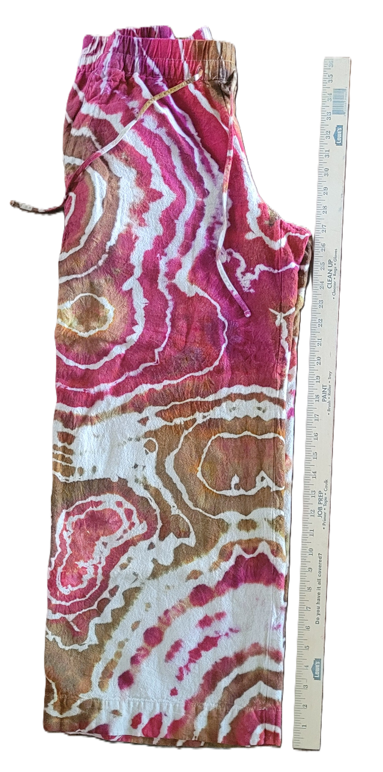 "Sunset Canyon" - Upcycled Linen Blend Pants – Adult, Unisex, Size M - Re-Used Relics