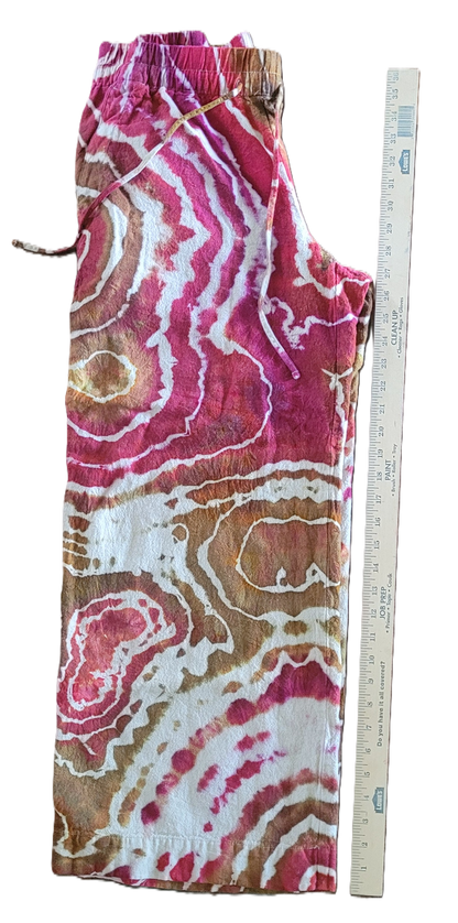 "Sunset Canyon" - Upcycled Linen Blend Pants – Adult, Unisex, Size M - Re-Used Relics