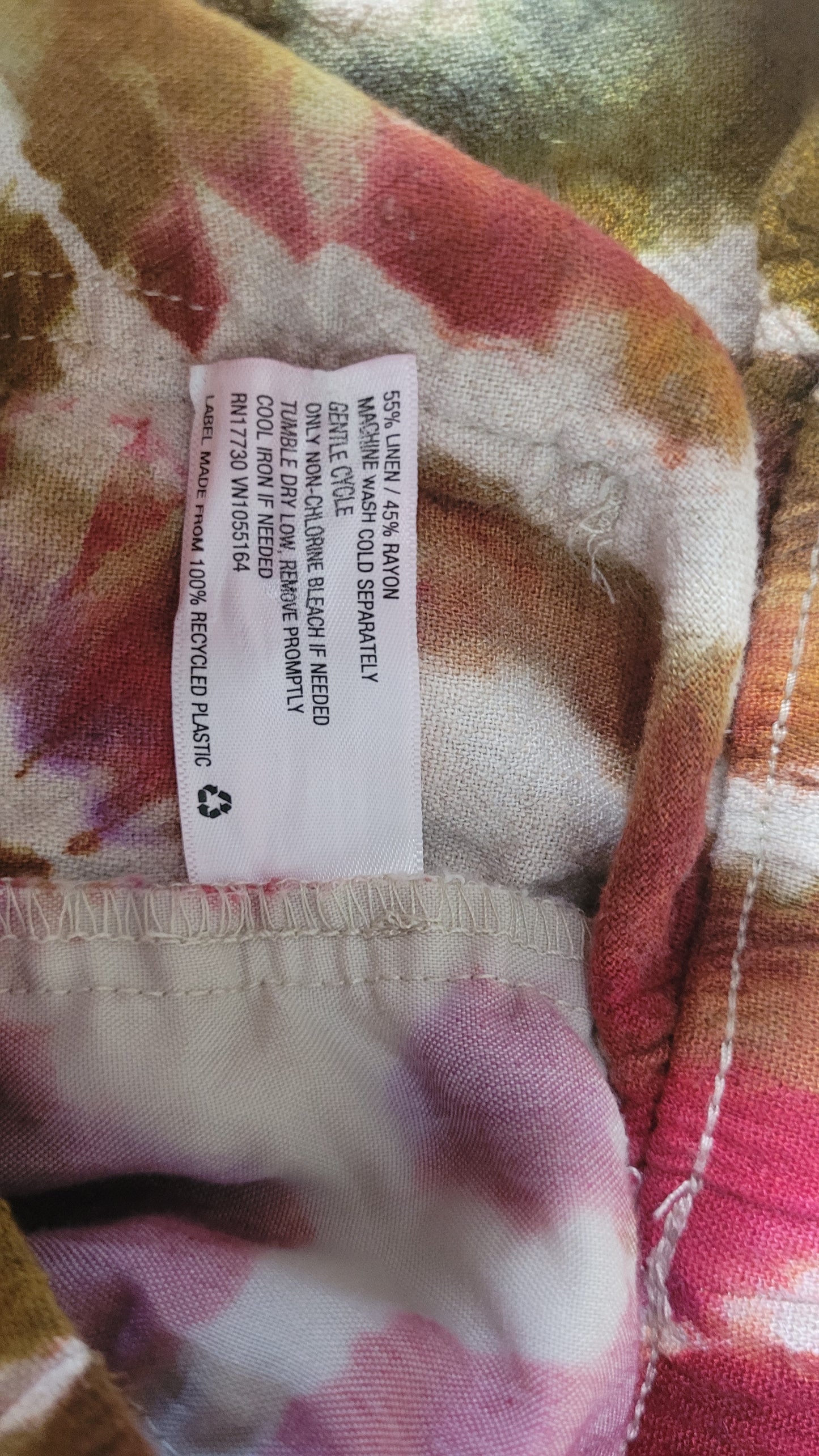 "Sunset Canyon" - Upcycled Linen Blend Pants – Adult, Unisex, Size M - Re-Used Relics