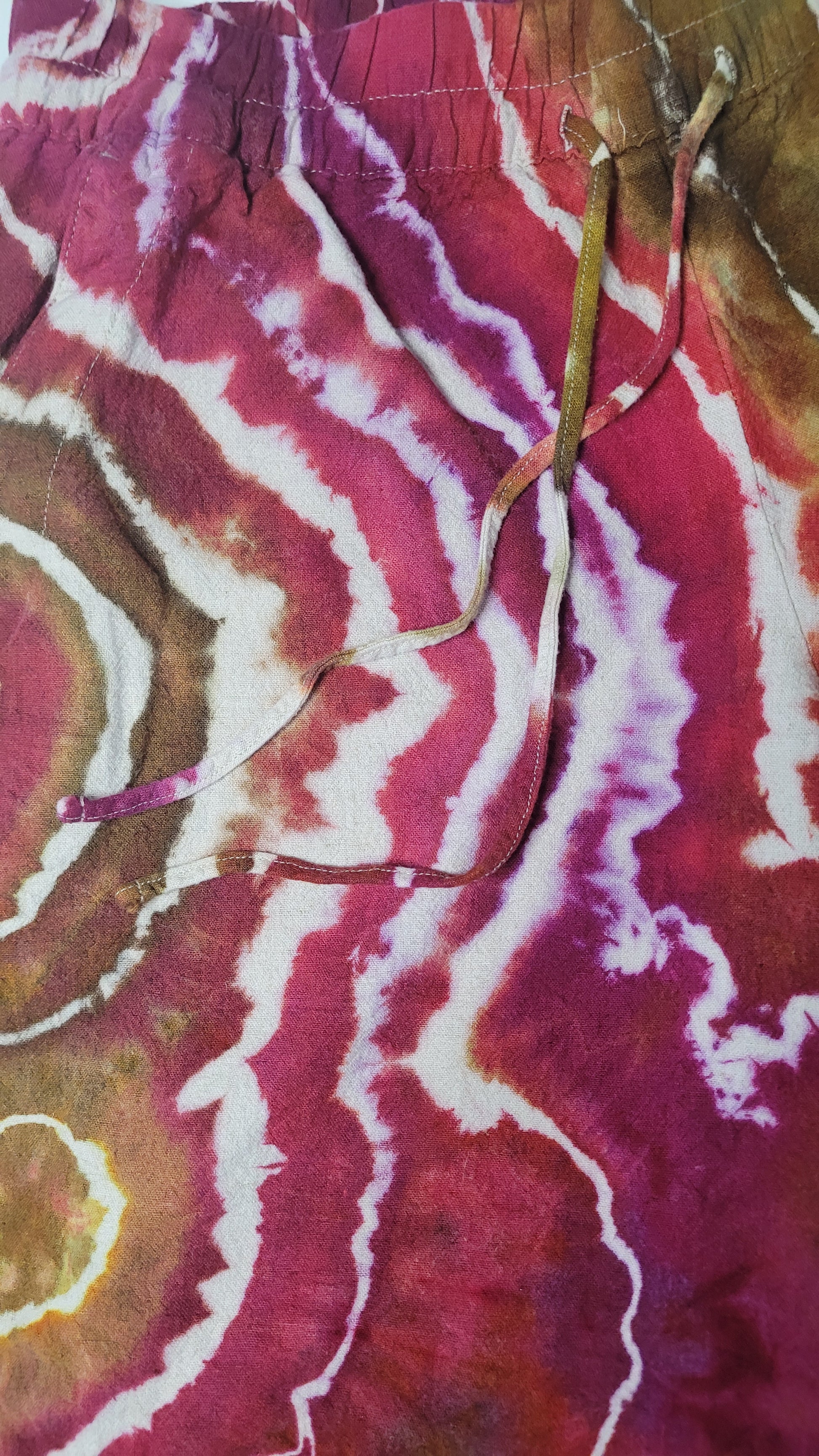 "Sunset Canyon" - Upcycled Linen Blend Pants – Adult, Unisex, Size M - Re-Used Relics