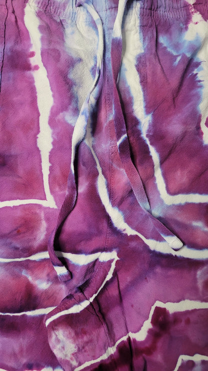 Berry Mist Upcycled Capris - Adult, Unisex, Size M - Re-Used Relics