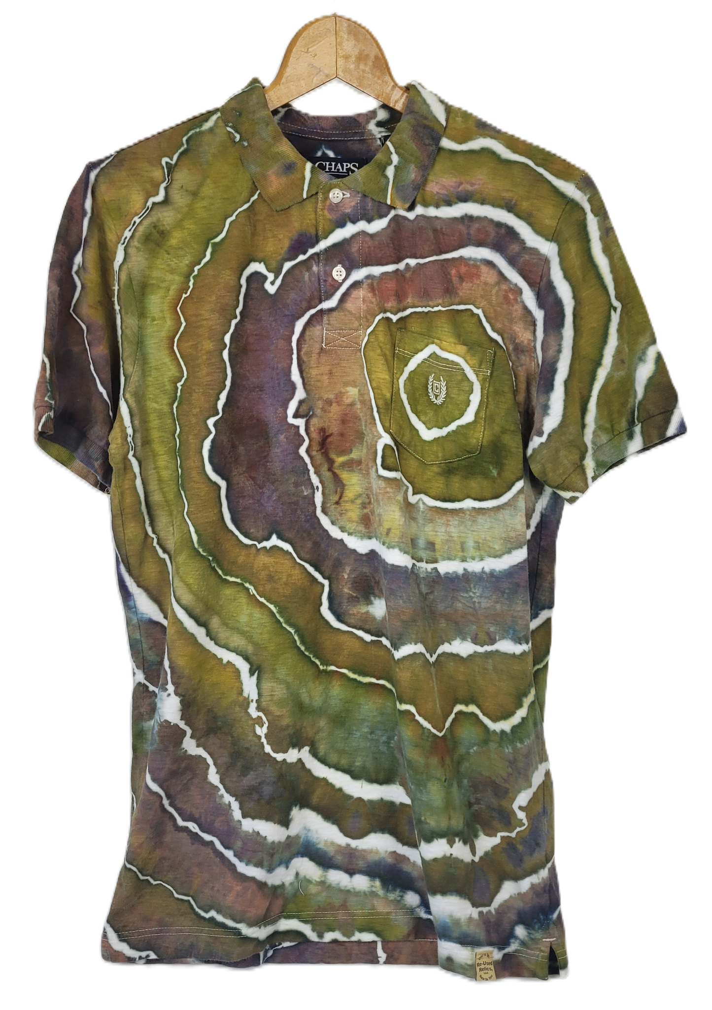 Gilded Geode Upcycled Polo Shirt – Adult, Men’s, Size S