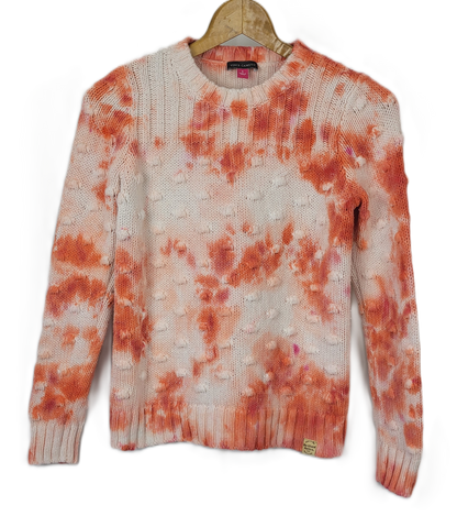 Peach Prosecco Upcycled Sweater – Adult, Ladies, Size S - Re-Used Relics