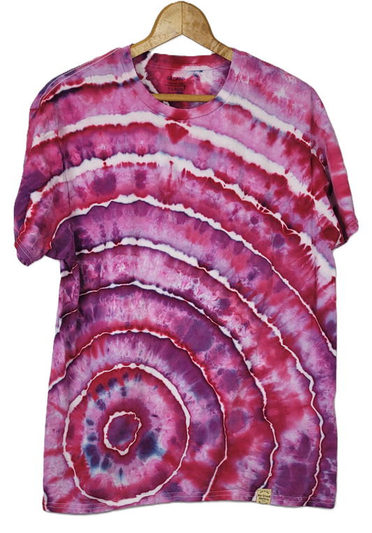 Berry Quartz Geode Tie-Dye T-Shirt - Adult, Unisex, Size L