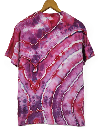 Berry Quartz Geode Tie-Dye T-Shirt - Adult, Unisex, Size L