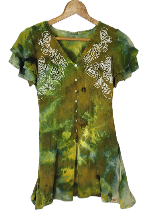 Gilded Grove Upcycled Rayon Dress - Adult, Ladies, Size S