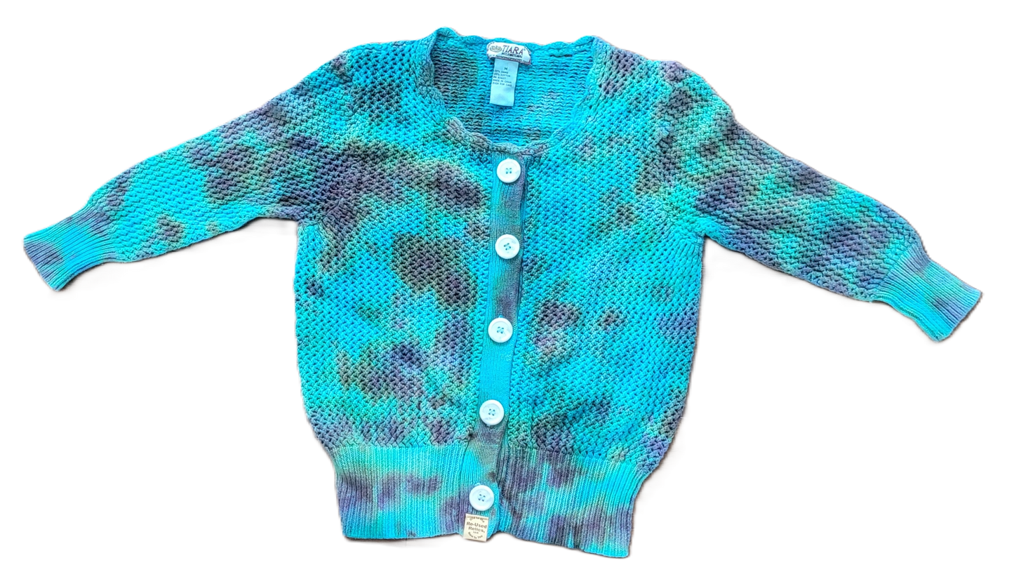 Enchanted Lagoon Upcycled Tie-Dye Cardigan - Adult, Ladies, Size M