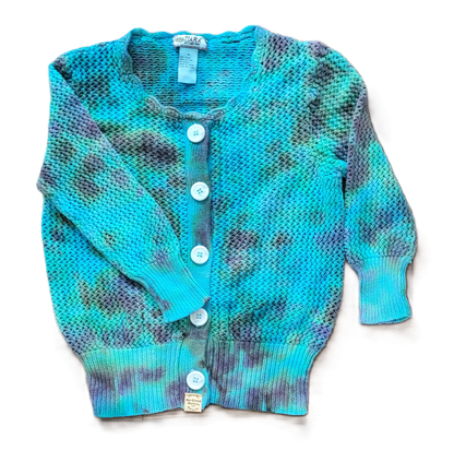 Enchanted Lagoon Upcycled Tie-Dye Cardigan - Adult, Ladies, Size M - Re-Used Relics