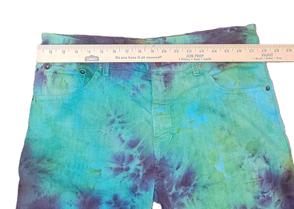 Upcycled Raleigh Denim WORK Jeans - Tie-Dyed Relic (Size 36) - Re-Used Relics