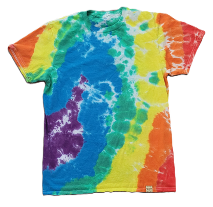 Liquid Rainbow Tie-Dye T-Shirt - Adult, Unisex, Size M - Re-Used Relics