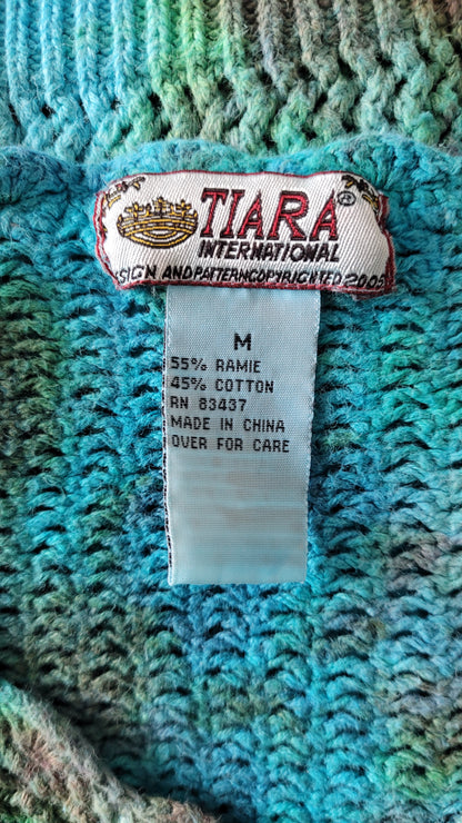 Enchanted Lagoon Upcycled Tie-Dye Cardigan - Adult, Ladies, Size M - Re-Used Relics