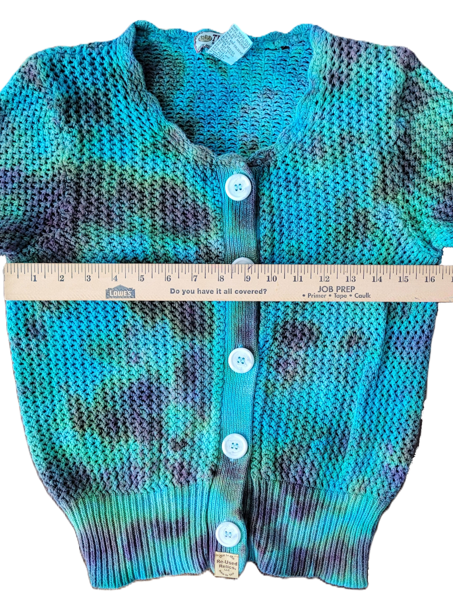Enchanted Lagoon Upcycled Tie-Dye Cardigan - Adult, Ladies, Size M