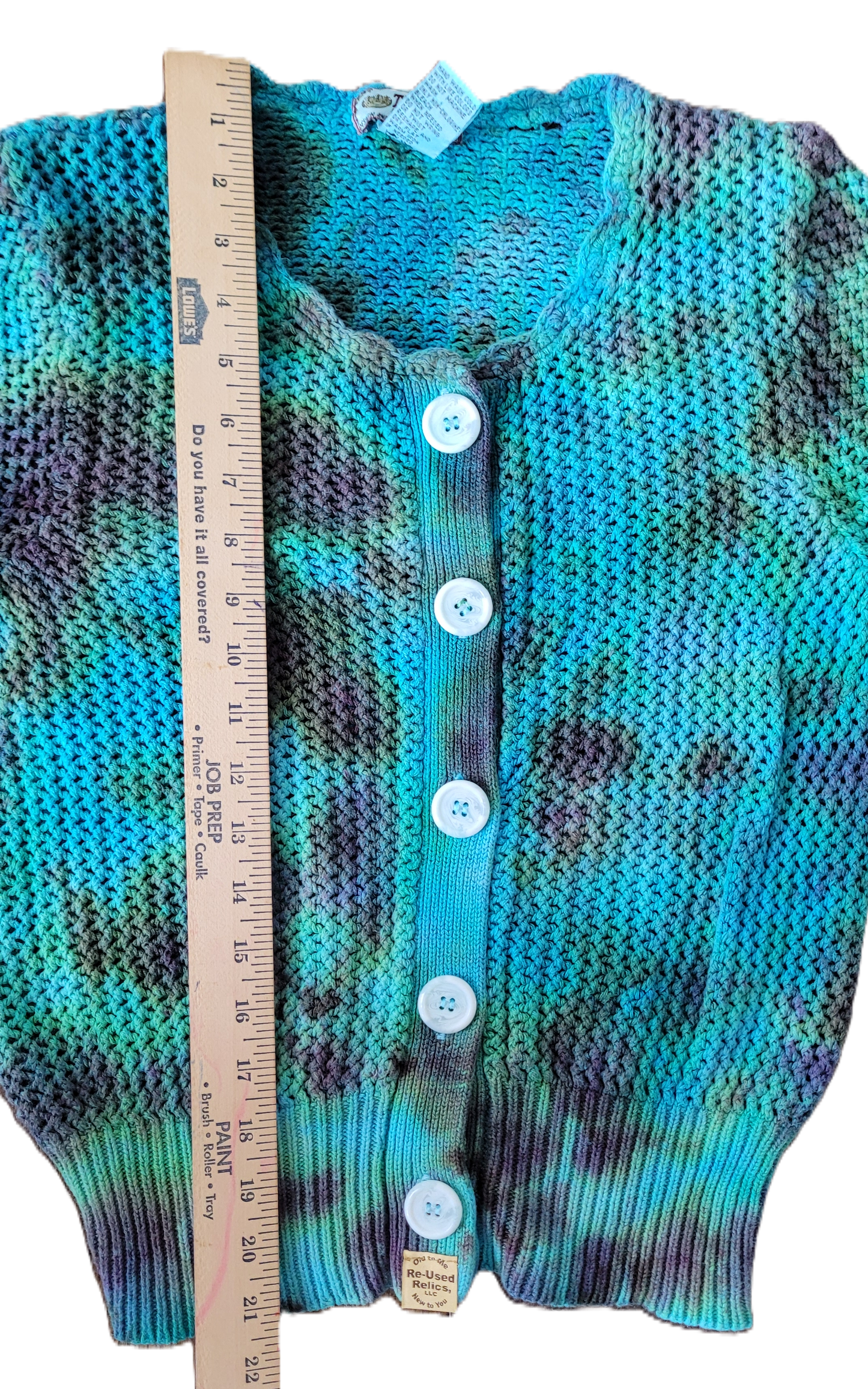 Enchanted Lagoon Upcycled Tie-Dye Cardigan - Adult, Ladies, Size M