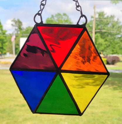 The Rainbow Hexagon Stained Glass Sun Catcher