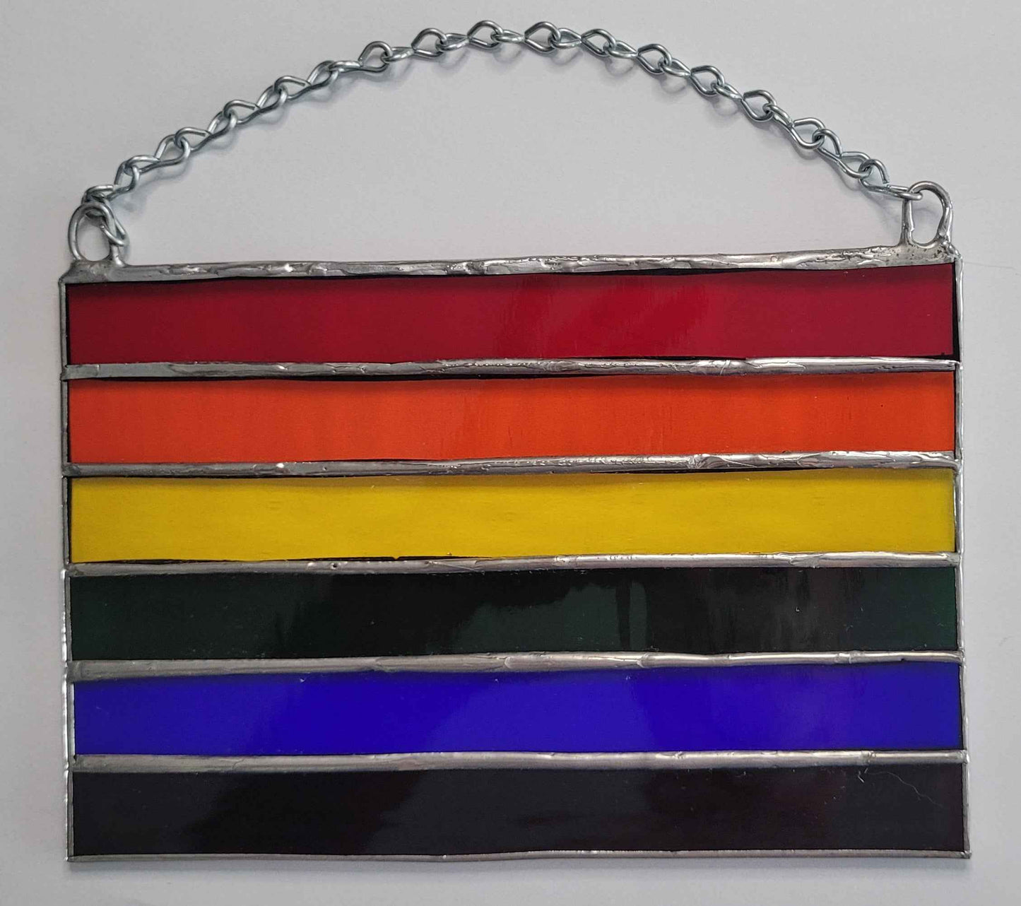 Rainbow Flag Stained Glass Sun Catcher