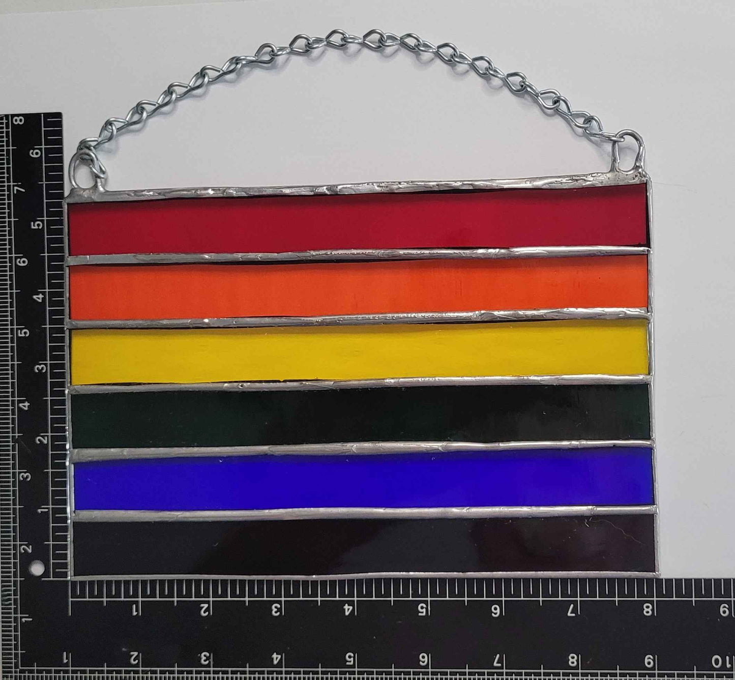 Rainbow Flag Stained Glass Sun Catcher